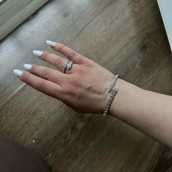 Serpenti Silver Crystal Adjustable Ring - Picture 11 of 12